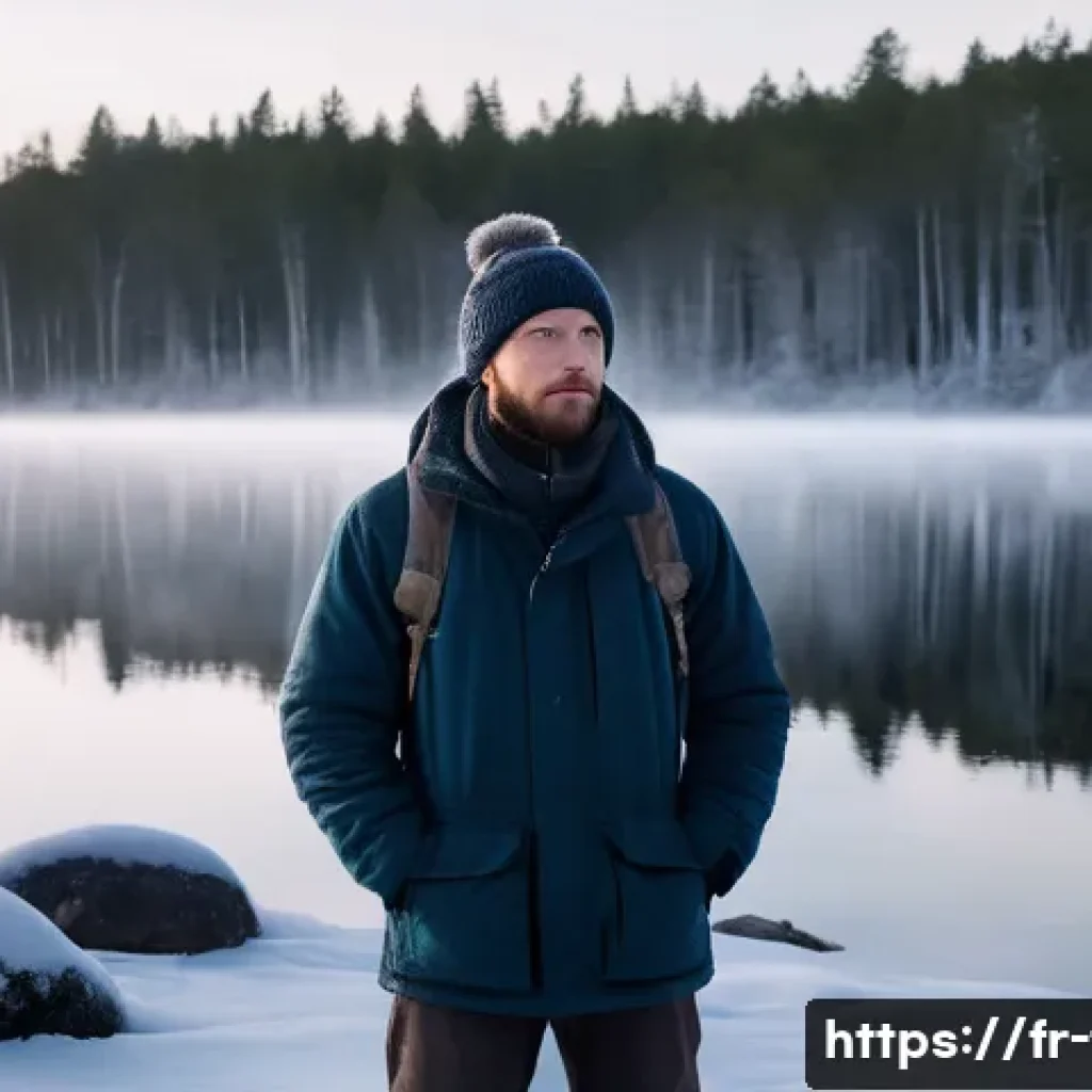 핀란드 국민성 특징 - A serene portrait of an individual demonstrating "Sisu" in a vast, snow-covered Finnish forest. The ...