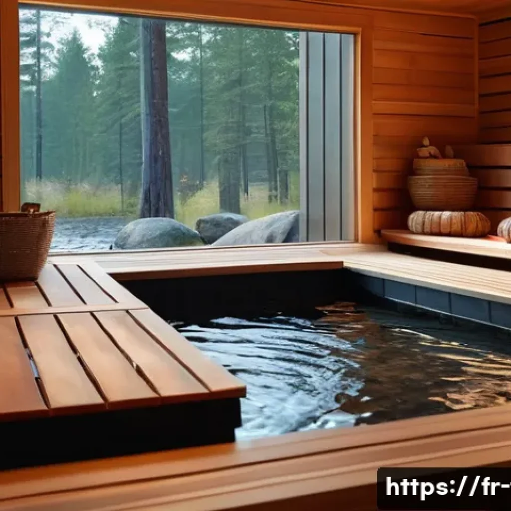 핀란드 사람들의 성향과 예절 - **Prompt: "A serene, traditional Finnish sauna interior with soft, ambient lighting. A diverse group...
