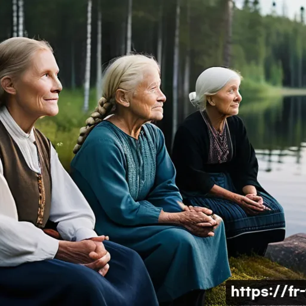 핀란드 독립 과정 - **Prompt:** A serene and evocative scene illustrating the deep connection between the Finnish people...